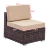 7pcs Brown Rattan Sofa Set