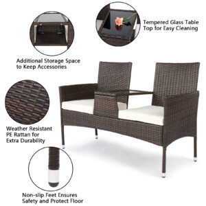 Brown Gradient Rattan Lover Chair
