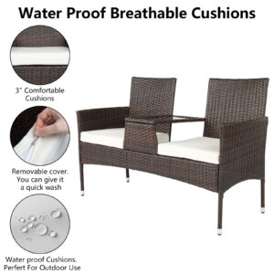 Brown Gradient Rattan Lover Chair