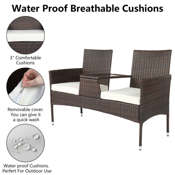 Brown Gradient Rattan Lover Chair
