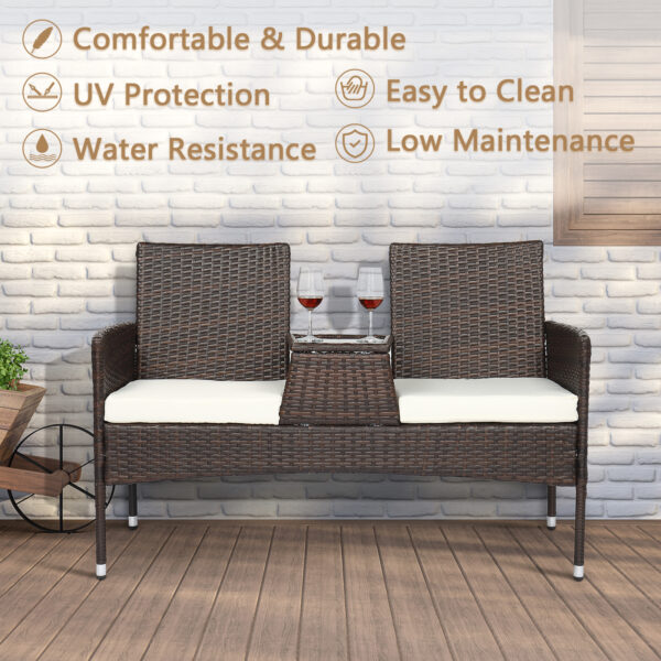 Brown Gradient Rattan Lover Chair