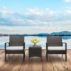 2 Pieces Arm Chairs 1 Pieces Coffee Table Wicker Sofa Patio Furniture Sets