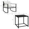 Rattan Chair Three-Piece Set Black