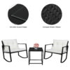 Rattan Chair Three-Piece Set Black