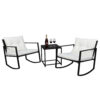 Rattan Chair Three-Piece Set Black