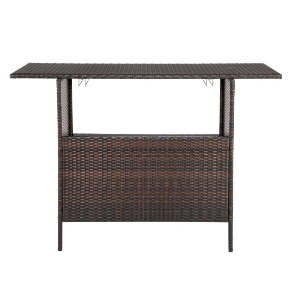 Modern Stylish Rattan Patio Furniture Bar Tables Brown Gradient