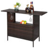 Modern Stylish Rattan Patio Furniture Bar Tables Brown Gradient