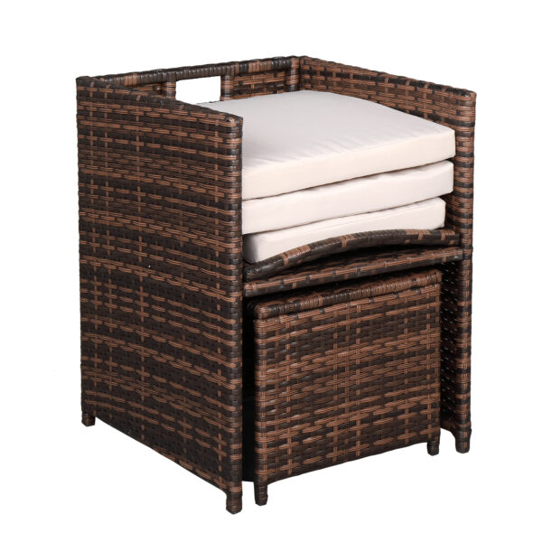 Rattan Set Brown Gradient