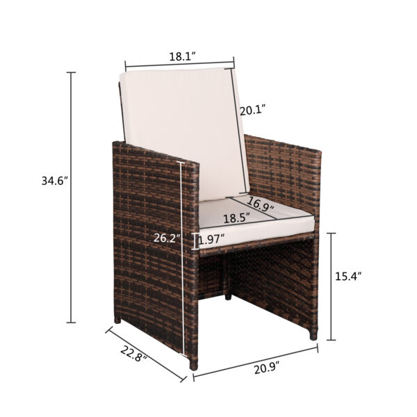 Rattan Set Brown Gradient
