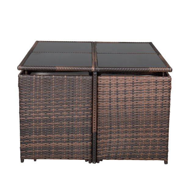Rattan Set Brown Gradient
