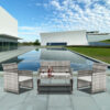 Rattan Sofa Gray Gradient