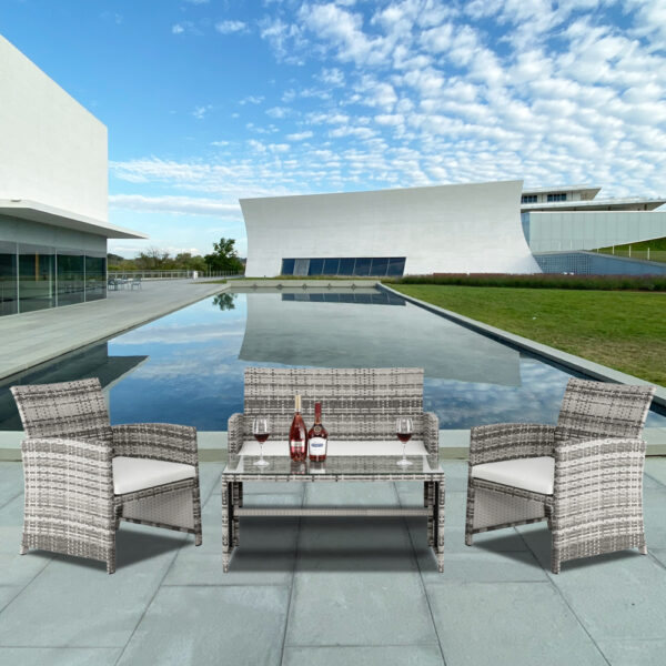 Rattan Sofa Gray Gradient