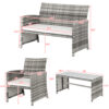 Rattan Sofa Gray Gradient