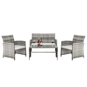Rattan Sofa Gray Gradient
