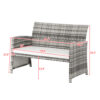 Rattan Sofa Gray Gradient