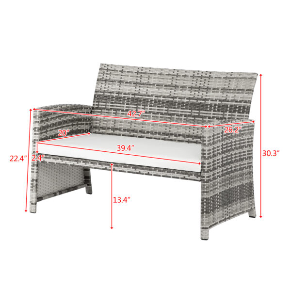 Rattan Sofa Gray Gradient